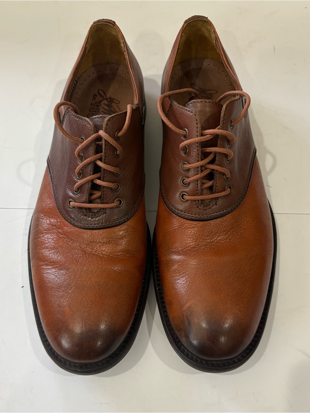 Johnston & Murphy 1850 Men’s 9.5 M Brown Leather Plain Toe Derby Dress Shoes